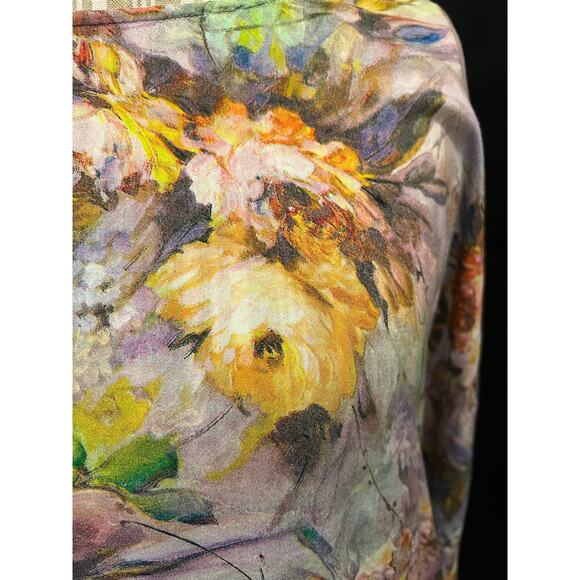 Niche Nilgun Derman Soft Floral asymmetrical  3/4 sleeve tunic Size XL - Picture 2 of 7